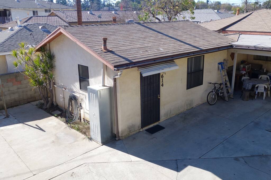 A private studio behind a front house