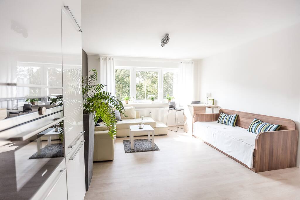 Apartment is so much sunny. Whole flat is tune in to modern style.