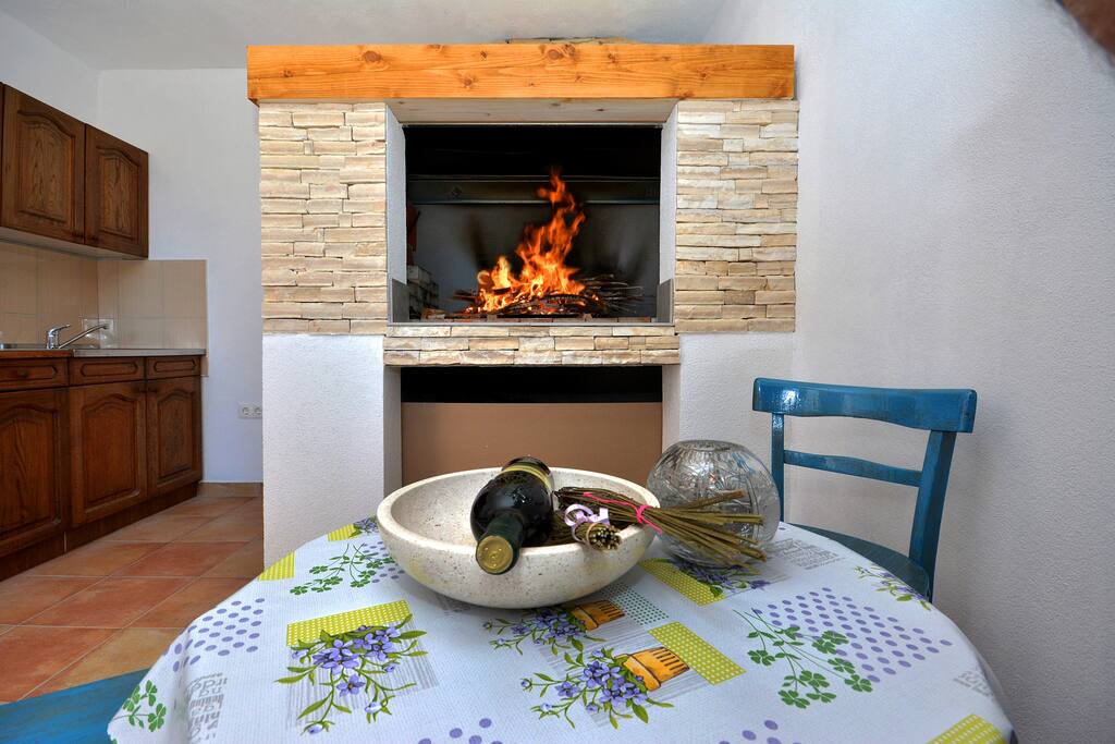 barbecue house next to terrace