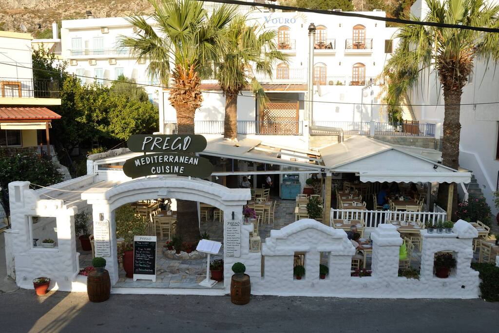 The room is just over the Mediterranean restaurant Prego.