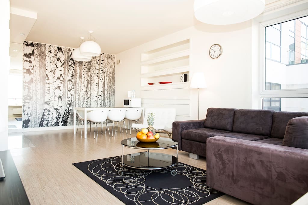 Living room with kitchen