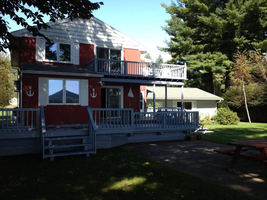 View of apartment from lake