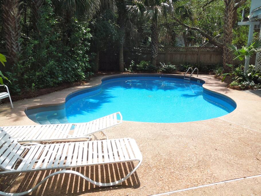 Lush Landscaping surrounds the Private Pool