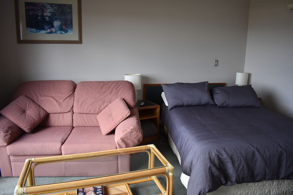 Double bed and couch