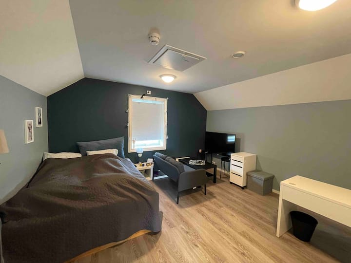 غرفة النوم 2. سرير مزدوج ومكتب وأريكة صغيرة وتلفزيون. 