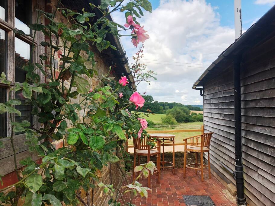Private seating area with view