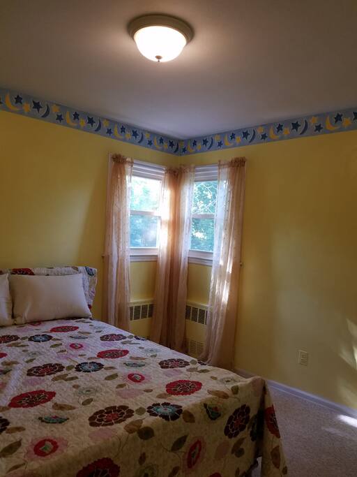Double windows windows with sunlight streaming in.