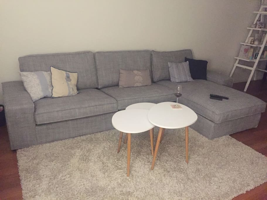 Sink into our comfy sofa with memory foam cushions