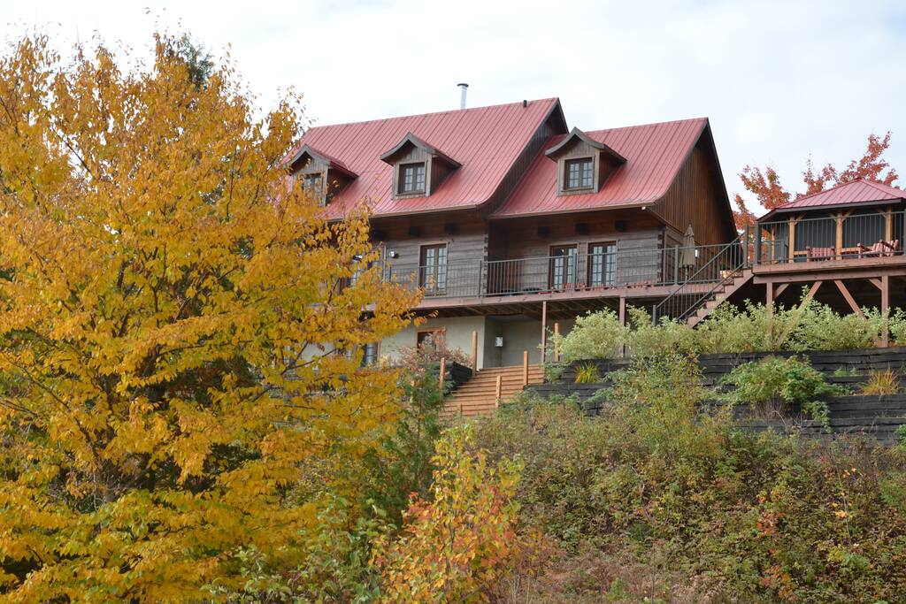 Lake side view of cottage