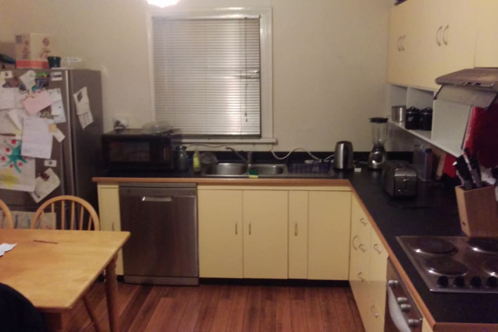 The kitchen is very well-appointed with all the facilities necessary to self-cater during your stay. Pantry and fridge space is also here for you.