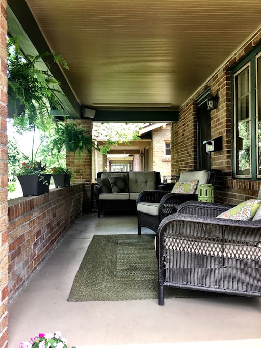 Front Patio with Sonos speakers.