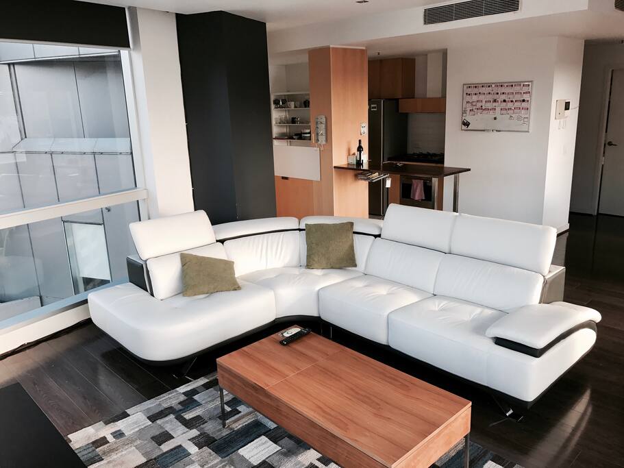 Cozy couch to enjoy the views