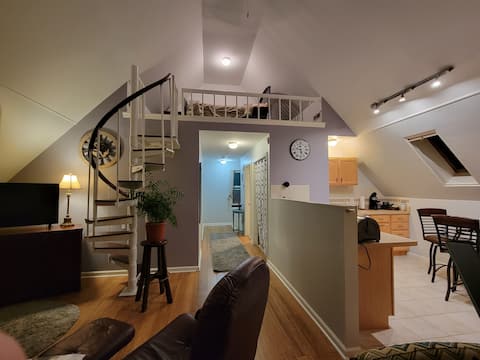 Garden View, a spacious 1 bedroom with loft.