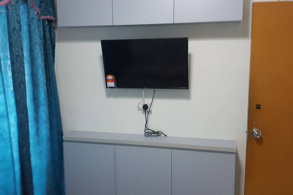 Wall-mounted TV available
