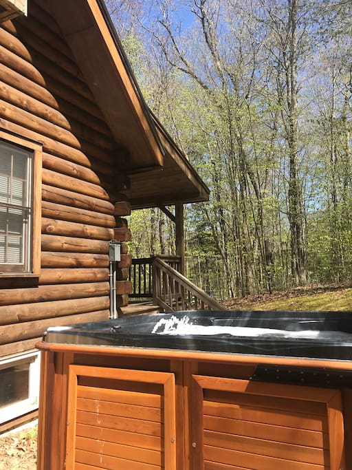 Relax after a long hike in our new hot tub