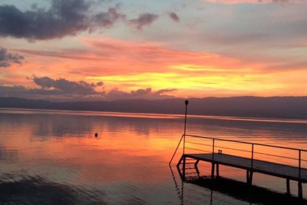beautiful sunset on the private beach