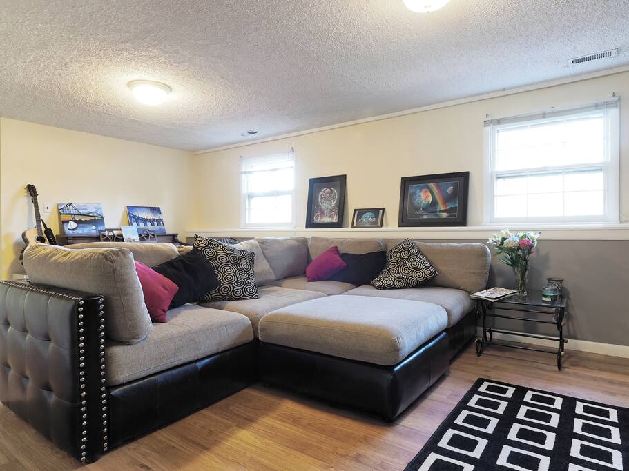Large comfortable sofa.