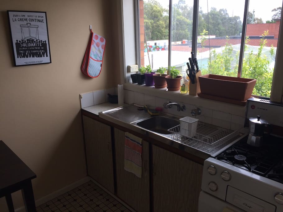 Kitchen with gas cooking