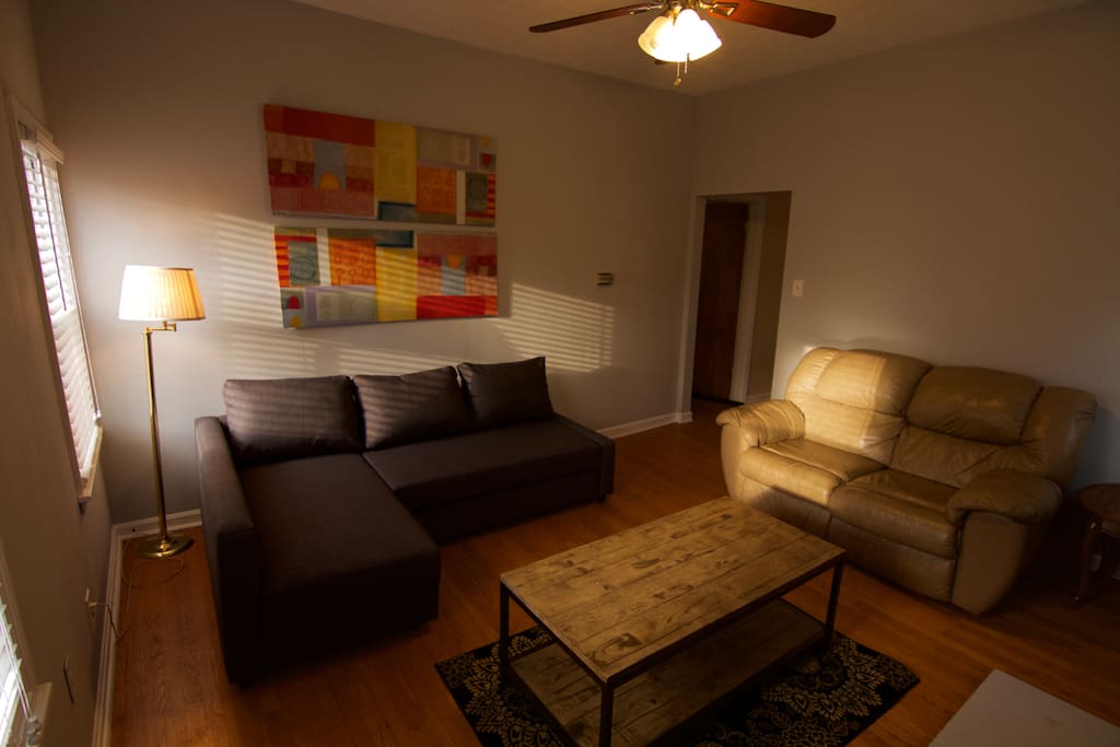Comfortable, spacious living room.