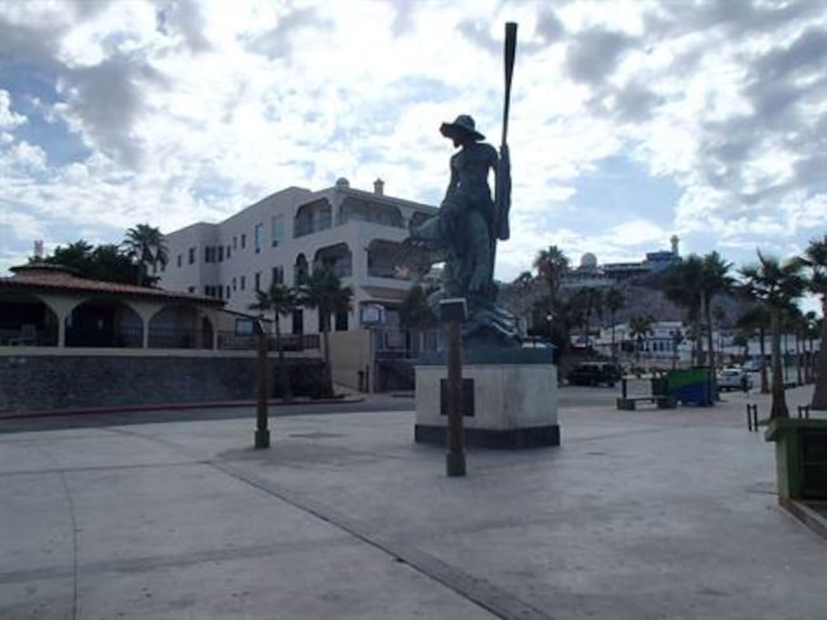 Plaza view of condo building