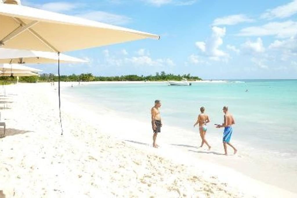 Paradise Beach, just a short walk from the apartment.
