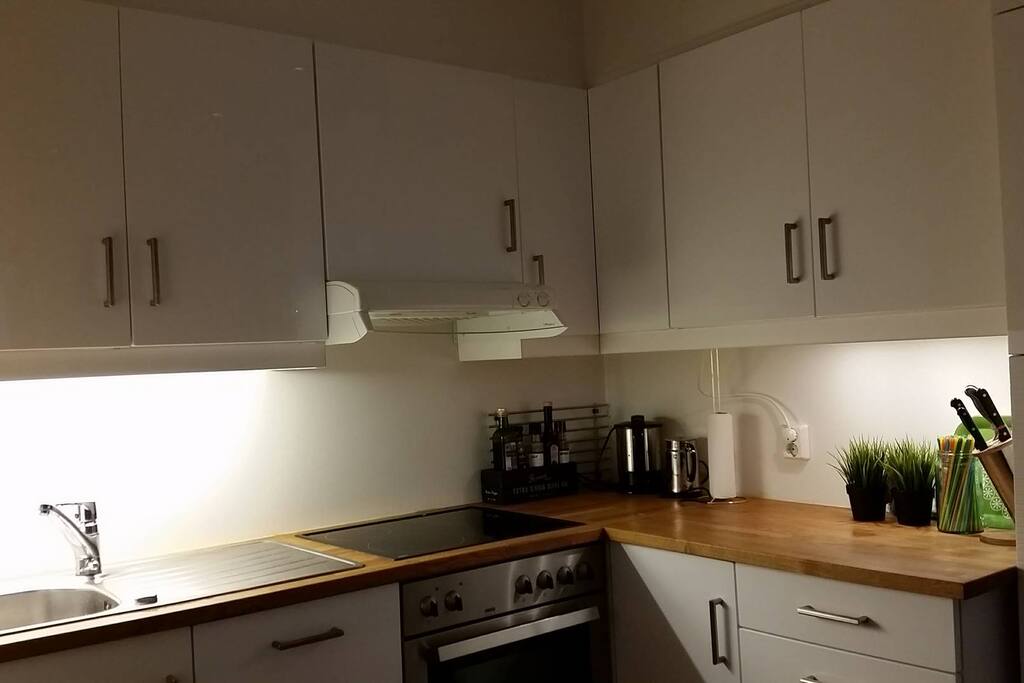 Fully equipped kitchen.
