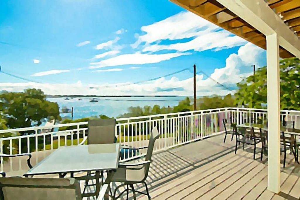 Deck off the living & kitchen overlooking Sarasota Bay