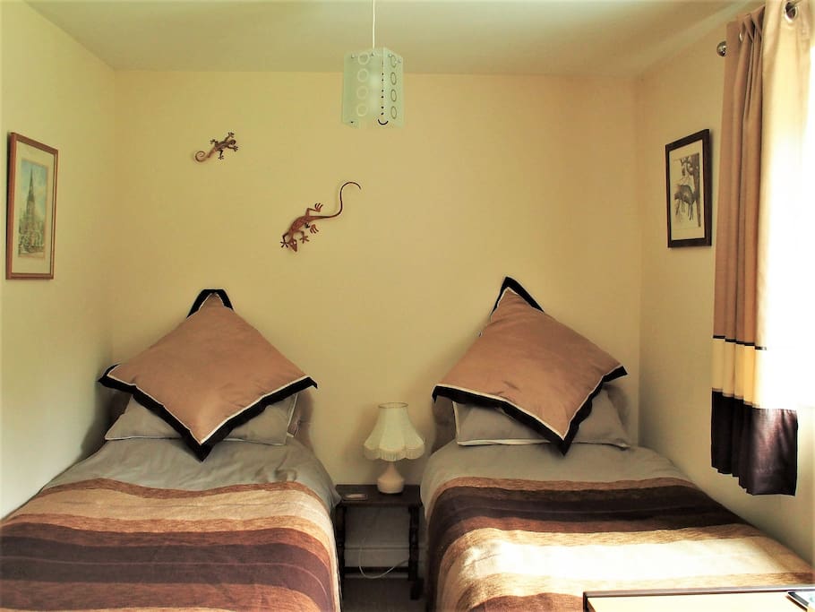 2 comfortable single beds