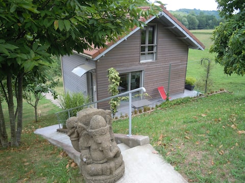 Jolie maison en bois avec terrasse