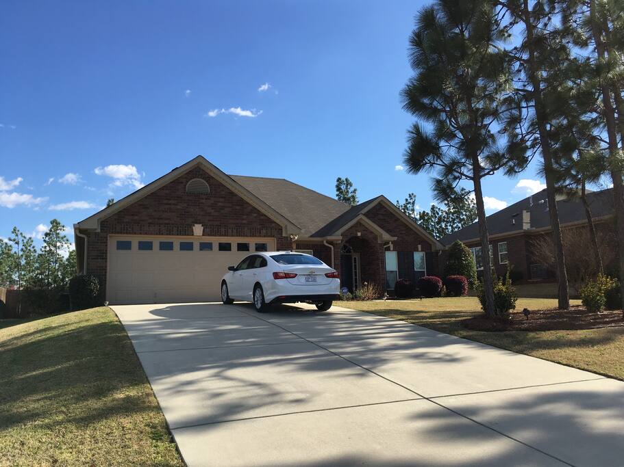 Can fit two cars in the garage and four in the driveway