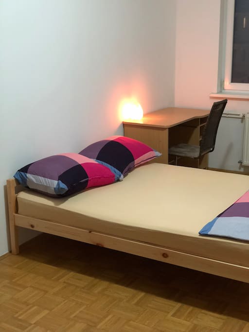 A spacious bed