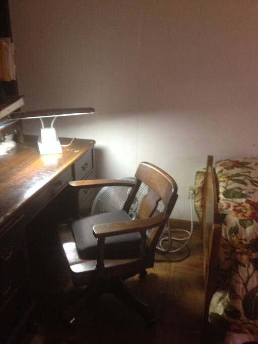 Computer table. (TV not shown)
