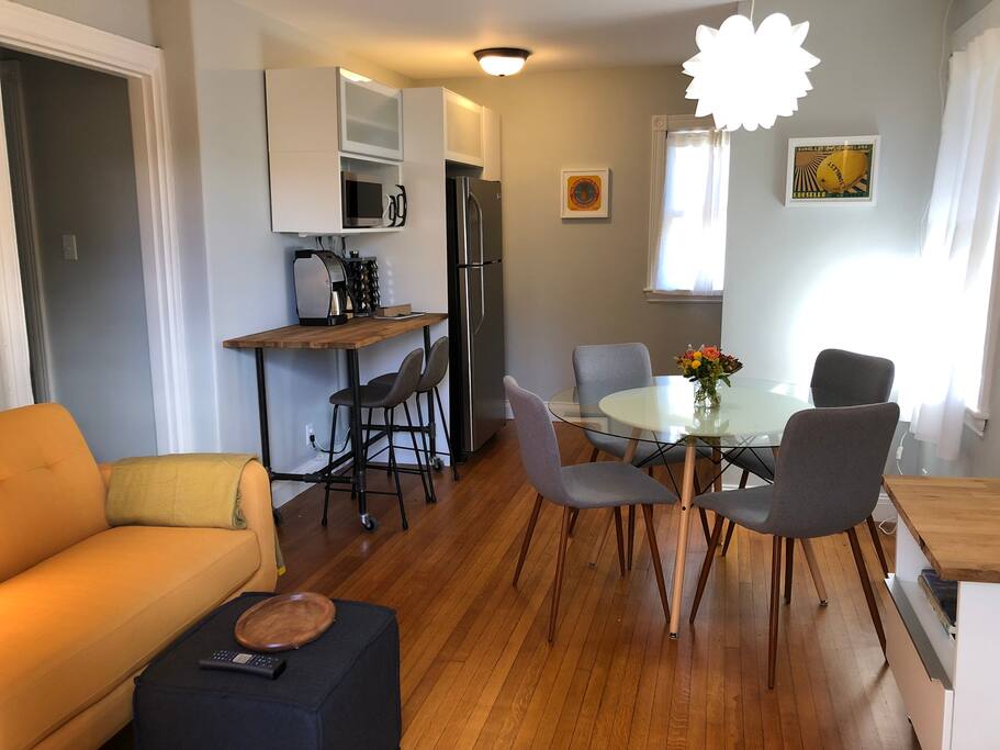 Living room and dining area