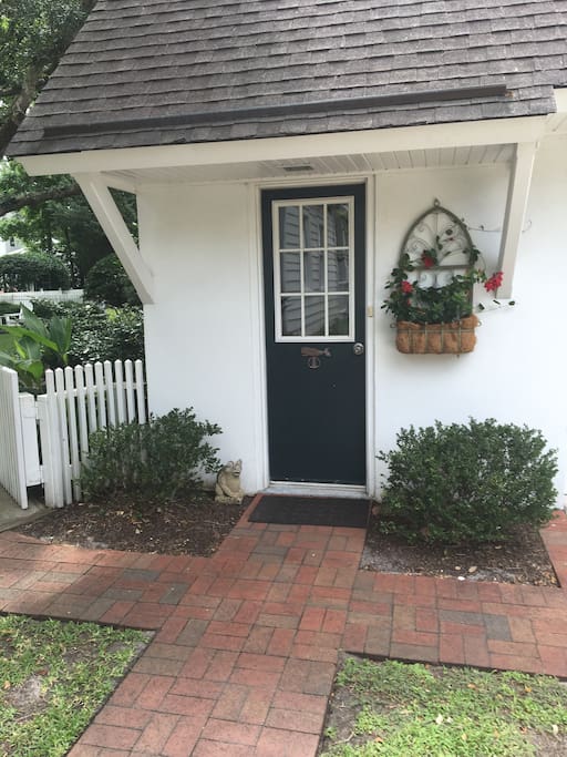 Park in front of this private entrance