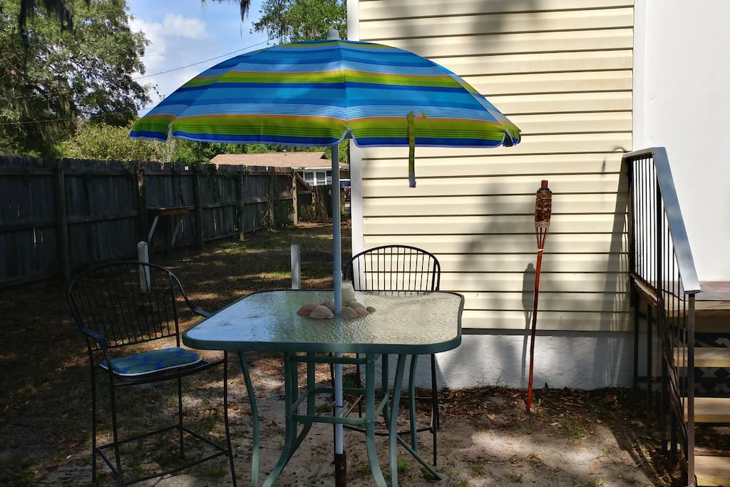 outside seating with nice grill