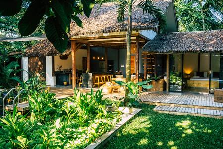Villa with a natural pool, near Lio beach.