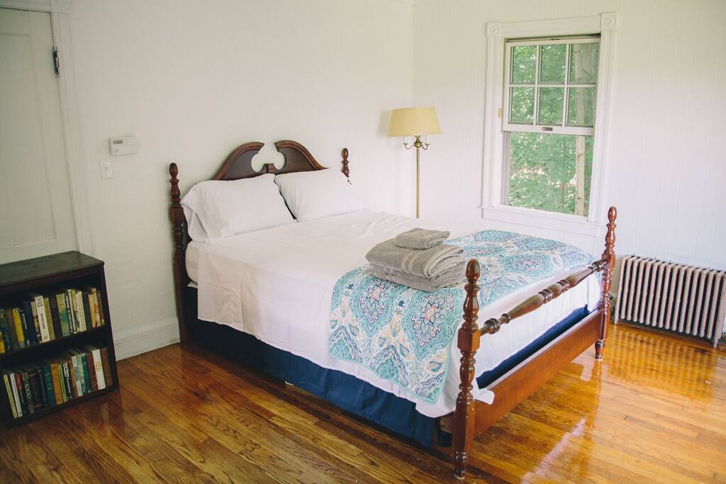 Bedrooms overlook trees and ravine