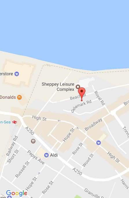 Distance from property to beach