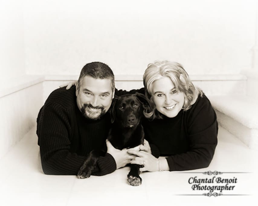 Your hosts - Rio does not mingle with guests or have access to the B&B section of the house.