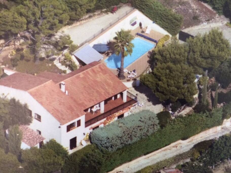 Aerial view of the property