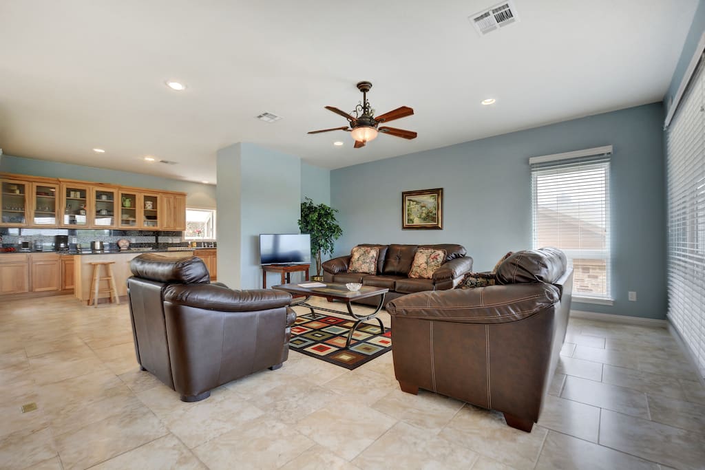 The living area is open concept
