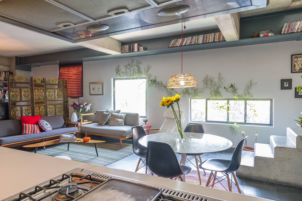 Dining- room, living- room from stove. (Entrance level)