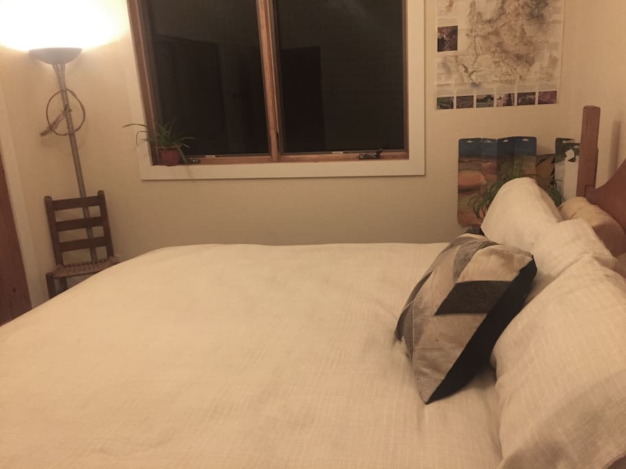 Guests enjoy a king size bed in a private room with large closet