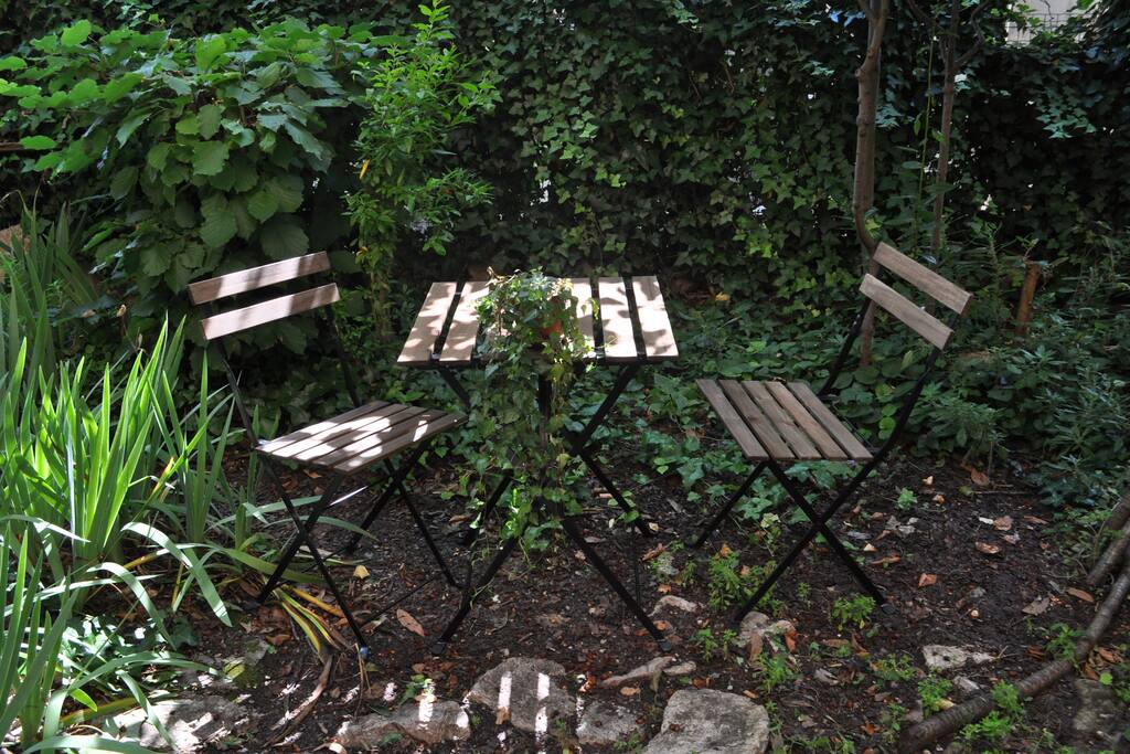 Table in the garden to enjoy the weather
