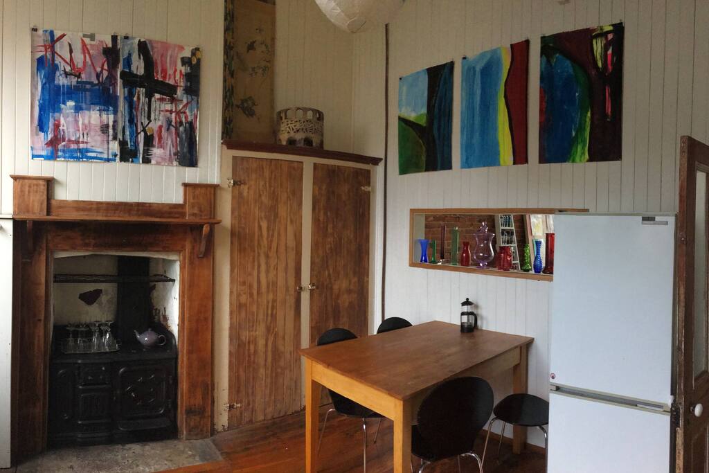 The rustic kitchen.
