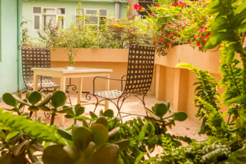 The garden is in Second floor with one single room and double room.