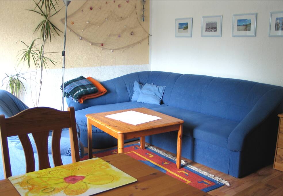 Das Sofa ist ein Schlafsofa