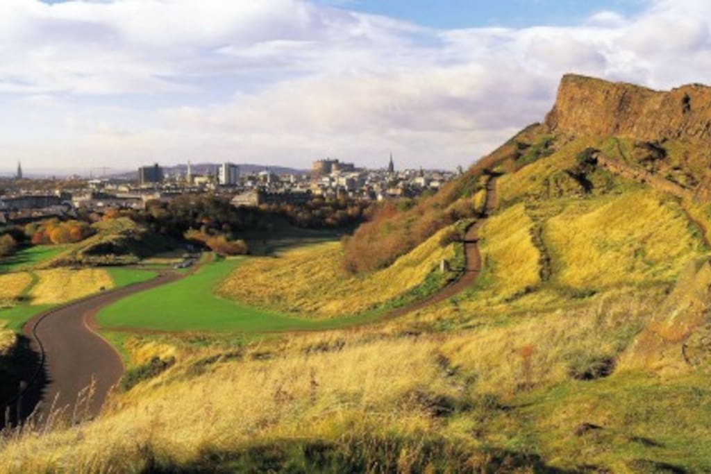 Seconds from Holyrood Park and Arthur's Seat.