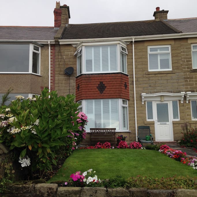 Front of the house in the centre of Newbiggin bay.