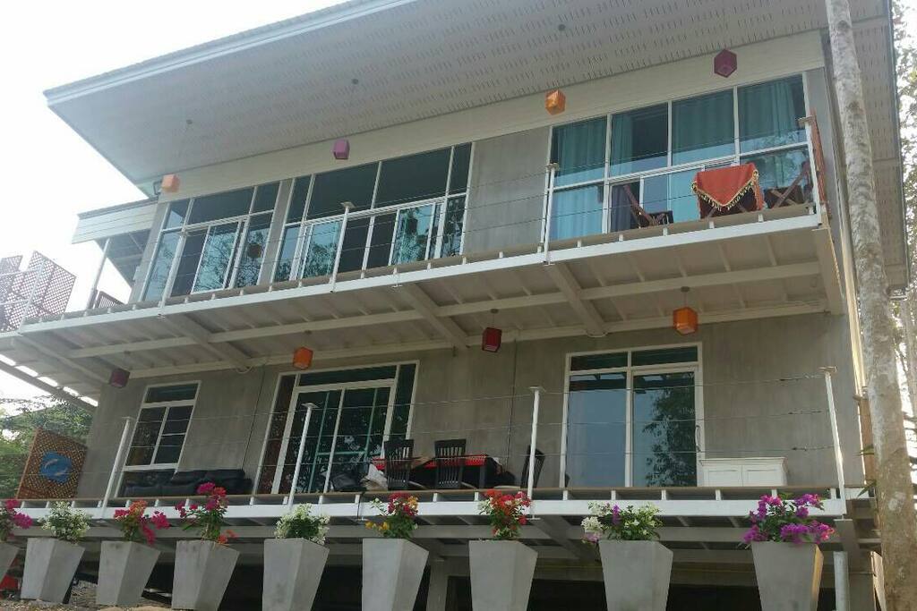 4 en suite rooms with river view balcony. This listing is the left side room of the 1st floor as you face the building